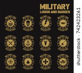 set of military and military... | Shutterstock .eps vector #742423261