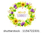 floral frame. wreath of summer... | Shutterstock .eps vector #1156722331