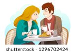 couple sitting at a table and... | Shutterstock .eps vector #1296702424