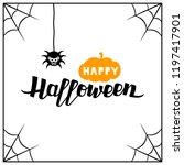halloween card with lettering... | Shutterstock .eps vector #1197417901