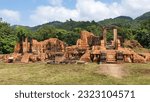 Small photo of Ancient Temple Ruins In My Son Sanctuary, Vietnam. My Son Sanctuary Is An Important Historical Relic That Represents The Cham Kingdom's Existence In Central Vietnam.