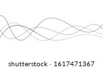 Abstract curved black long lines on white