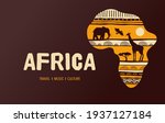 Africa Patterned Map. Banner...