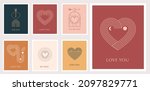 minimalist bohemian valentine's ... | Shutterstock .eps vector #2097829771