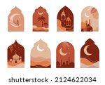 collection of oriental style... | Shutterstock .eps vector #2124622034