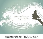Christmas Background With Woman ...