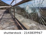 Small photo of Broken glass, savagery, breaking, damage