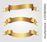 set of golden ribbons vector. | Shutterstock .eps vector #1192803001