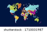 world map color vector modern | Shutterstock .eps vector #1710031987