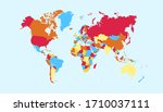 world map color vector modern | Shutterstock .eps vector #1710037111