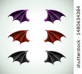 demons wings set. halloween... | Shutterstock .eps vector #1480634384