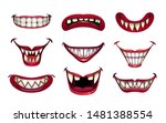 creepy clown mouths set. scary... | Shutterstock .eps vector #1481388554