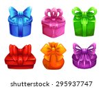 vector colorful gift boxes with ... | Shutterstock .eps vector #295937747