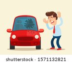 broken car windshield. angry... | Shutterstock .eps vector #1571132821