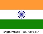 india flag with official colors ... | Shutterstock .eps vector #1037391514
