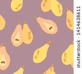 pattern  pear cut and whole on... | Shutterstock .eps vector #1414638611