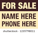 brown   beige for sale sign for ... | Shutterstock .eps vector #1235798011