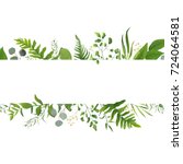 vector floral greenery card... | Shutterstock .eps vector #724064581