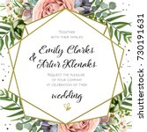 wedding invitation  floral... | Shutterstock .eps vector #730191631