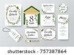 wedding invite  menu  rsvp ... | Shutterstock .eps vector #757387864