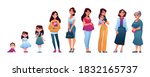sequences of woman life stages... | Shutterstock .eps vector #1832165737