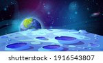 moon surface landscape with... | Shutterstock .eps vector #1916543807