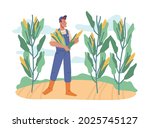 farmer working on field... | Shutterstock .eps vector #2025745127