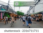 Small photo of Bangkok, Thailand - October 16, 2022: The famous and crowded Chatuchak Weekend Market with 8,000 stalls categorized into 30 sections.