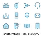 contact us linear vector icons... | Shutterstock .eps vector #1831107097
