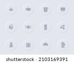 kitchen gray vector icons on... | Shutterstock .eps vector #2103169391
