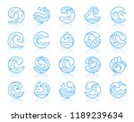 wave thin line icons set.... | Shutterstock .eps vector #1189239634