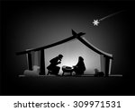 nativity play with silhouettes... | Shutterstock . vector #309971531
