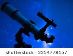Astronomy telescope for observing night skies and Milky Way stars, planets, Moon and other celestial objects.
