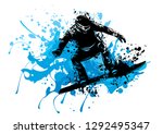Silhouette Of A Snowboarder...