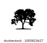 black vector oak tree... | Shutterstock .eps vector #1005823627