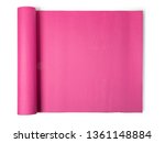 pink yoga mat Isolated on white background