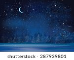 vector winter wonderland night... | Shutterstock .eps vector #287939801