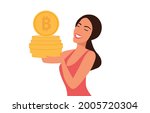 cryptocurrency and bitcoin... | Shutterstock .eps vector #2005720304
