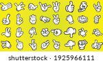 cartoon hands set with gloves... | Shutterstock .eps vector #1925966111