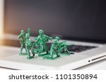 Toy soldiers protect  computer...