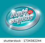 antiseptic logo and label.... | Shutterstock .eps vector #1734382244