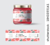 grapefruit jam label and... | Shutterstock .eps vector #1843355161