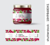 red bilberry jam label and... | Shutterstock .eps vector #1849868041