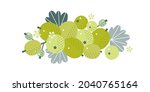 gooseberry fruits. flat... | Shutterstock .eps vector #2040765164