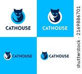 cat house emblem. feline club... | Shutterstock .eps vector #2169886701