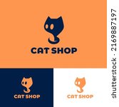 cat shop emblem. silhouette of... | Shutterstock .eps vector #2169887197
