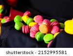 Small photo of Delicious fluorine colorful sweet macaroons