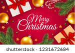 merry christmas gift box... | Shutterstock .eps vector #1231672684