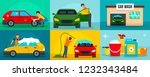 car wash cleaning banner set.... | Shutterstock .eps vector #1232343484