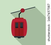 Cable Car Icon. Flat...
